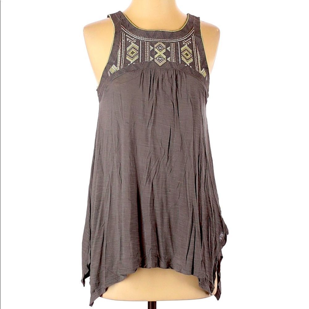 American Eagle Outfitters Boho Tribal Embroidered Swing Tank Top